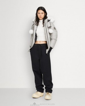 Moose Knuckles Original Debbie Bomber Shearling Bomberjacke Damen Grau | 32870JZMX